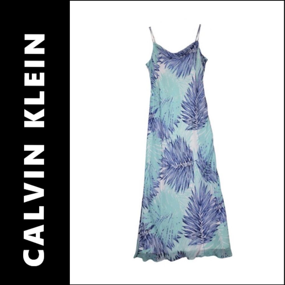 Calvin Klein Woman Spaghetti Strap Sleeveless Long Summer Dress Size 14